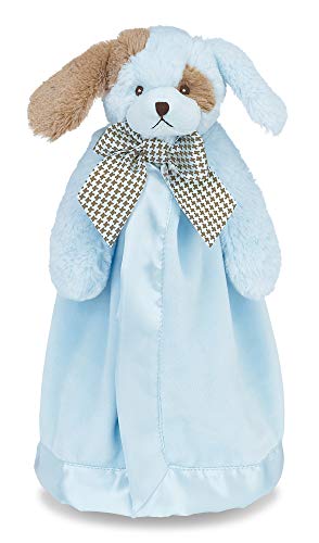 Book Cover Bearington Baby Waggles Snuggler, Blue Puppy Dog Plush Stuffed Animal Security Blanket, Lovey 15