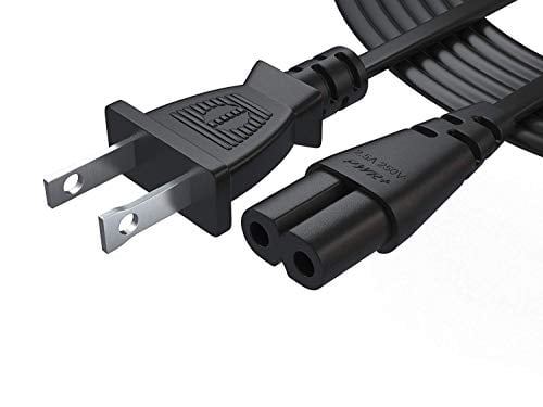 Book Cover [UL LISTED] Pwr+ Extra Long 12 Ft 2-Prong AC Wall 2 Slot Power Cord for Samsung LED LCD TV Smart Monitor, Xbox One-S X, PS4 Console Cable - IEC-60320 IEC320 C7 to NEMA 1-15P