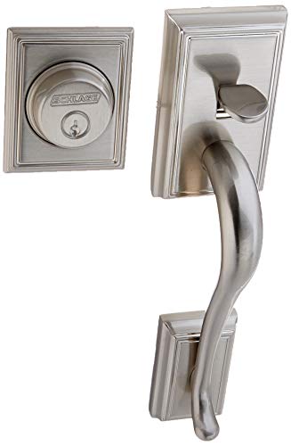 Book Cover Schlage F92-ADD Addison Dummy Exterior Handleset from The F-Series, Satin Nickel