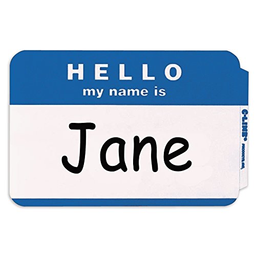 Book Cover C-Line Pressure Sensitive Peel and Stick Badges, Hello My Name Is, Blue, 3.5 x 2.25 Inches, 100 per Box (92235)