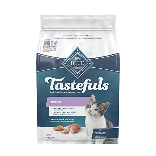 Book Cover Blue Buffalo Tastefuls Kitten Natural Dry Cat Food, Chicken 3lb bag