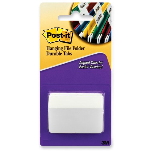 Book Cover Post-it Tabs, 2-Inch Angled Solid, White, 50-Tabs/Pack (686A-50WH)