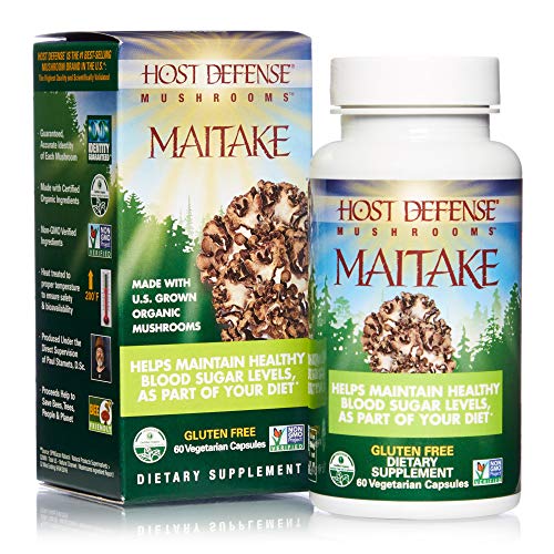 Book Cover Host Defense, Maitake Capsules, Promotes Normal Blood Sugar Metabolism Already Within The Normal Range, Daily Mushroom Supplement, Vegan, Organic, Gluten Free, 60 Capsules (30 Servings)