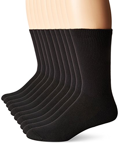 Book Cover Hanes Men's 10-Pack Ultimate FreshIQ Cushion Crew Socks (Shoe Size 6-12)