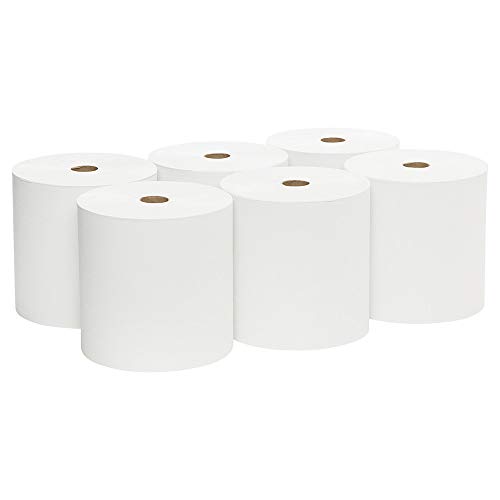 Book Cover Scott Essential High Capacity Hard Roll Paper Towels (01005), White, 1000' / Roll, 6 Paper Towel Rolls / Convenience Case