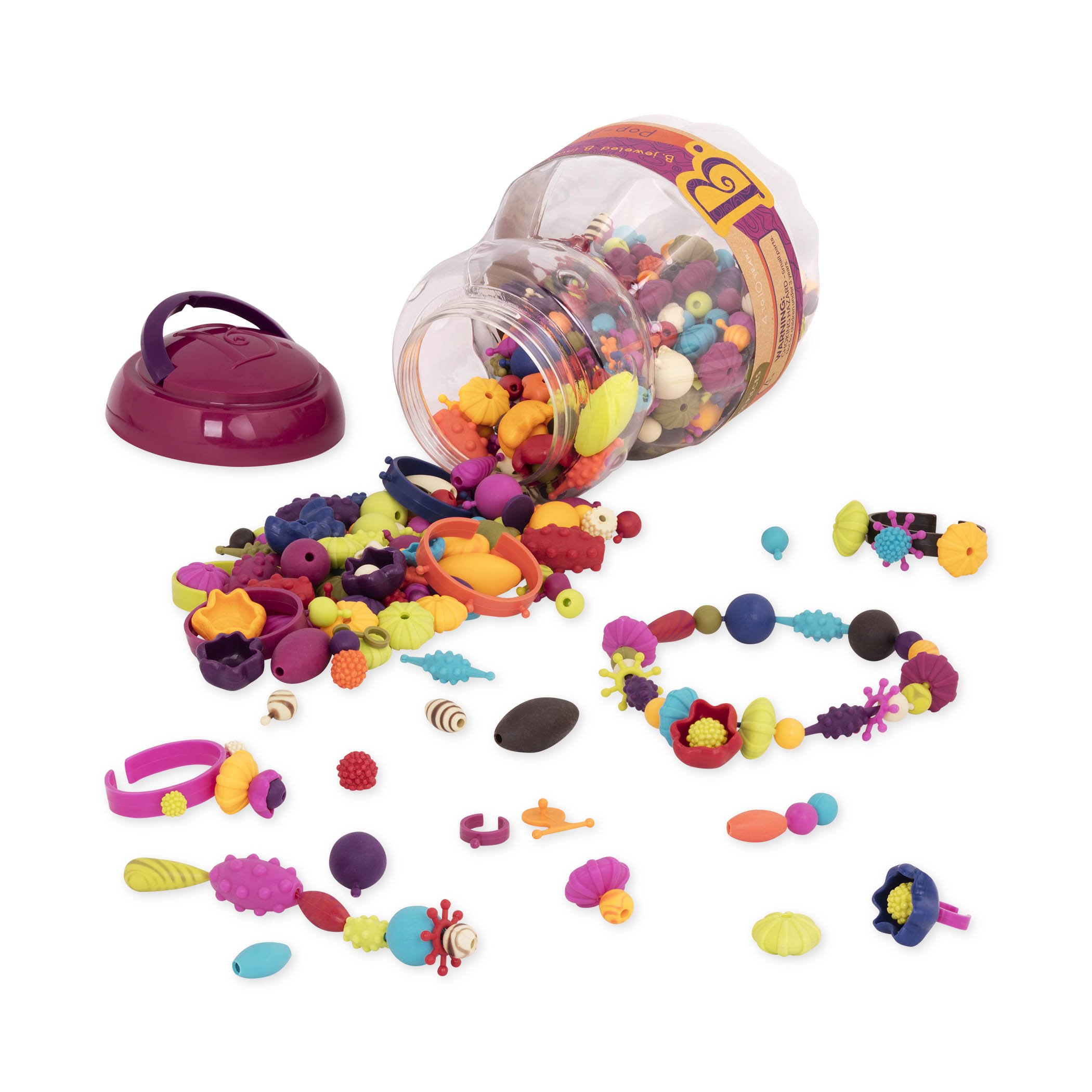 Book Cover B. Toys - (500-Pcs) Pop Snap Bead Jewelry - DIY Jewelry Kit for Kids