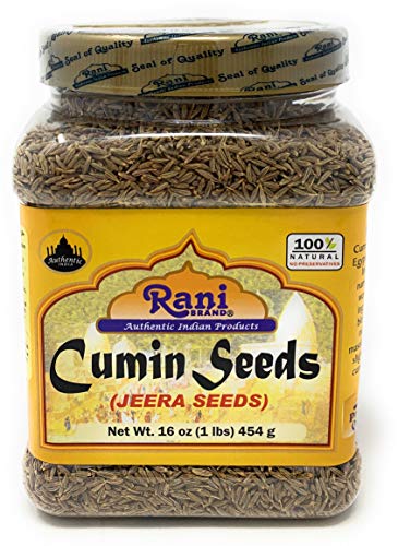 Book Cover Rani Cumin Seeds Whole (Jeera) Spice 16oz (454g) 1lb PET Jar ~ All Natural | Gluten Friendly Ingredients | NON-GMO | Vegan | Indian Origin