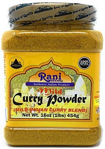 Book Cover Rani Curry Powder Mild Natural 10-Spice Blend 1lb (16oz) ~ Salt Free | Vegan | No Colors | Gluten Friendly | NON-GMO | NO Chili or Peppers
