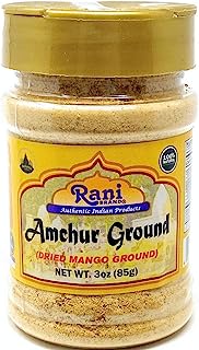 Book Cover Rani Amchur (Mango) Ground Powder Spice 3oz (85g) ~ All Natural, Indian Origin | No Color | Gluten Free Ingredients | Vegan | NON-GMO | No Salt or fillers