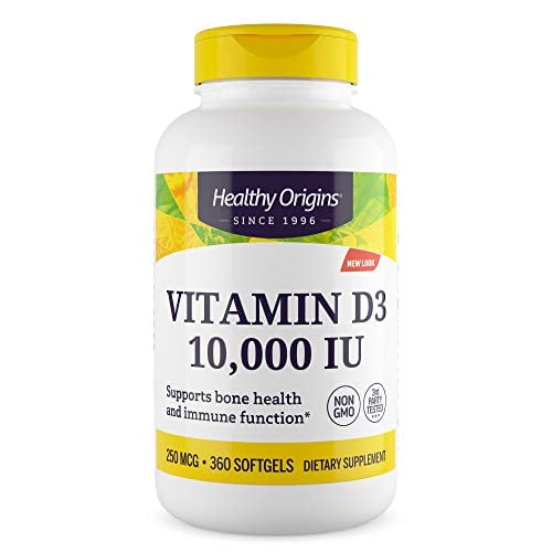 Book Cover Healthy Origins Vitamin D3 10,000 IU (Non-GMO), 360 Softgels
