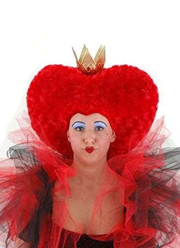 Book Cover elope Disney Alice in Wonderland Queen of Hearts Plush Wig & Crown Costume Accessory