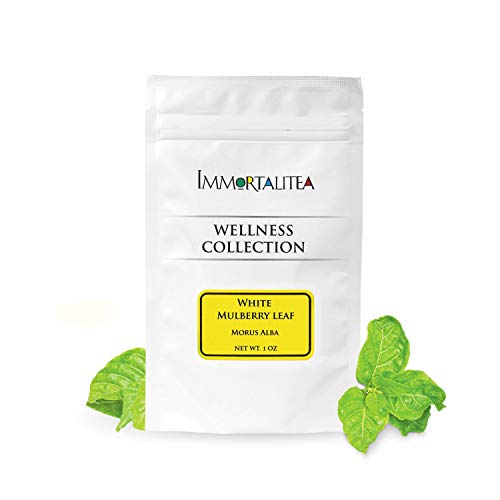 Book Cover White Mulberry Tea - Loose Leaf - Blood Sugar Balance Herbal Tea - Pure Morus Alba - Caffeine-Free - 1 Ounce