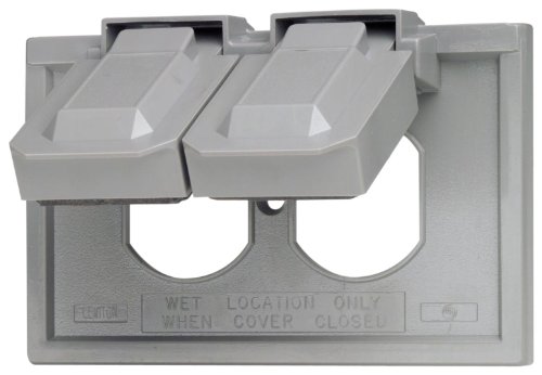 Book Cover Leviton 4976-GY 1-Gang Duplex Device Wallplate Cover, Weather-Resistant, Thermoplastic, Device Mount, Horizontal, Gray