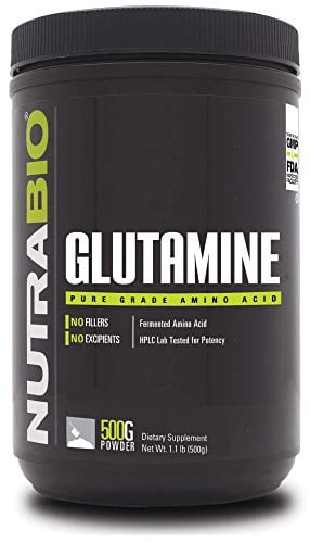 Book Cover NutraBio L-Glutamine Powder - Amino Acid - Pure Grade: Absolutely no Additives, Fillers or Excipients! - Muscle Recovery Supplement - (500 Grams)