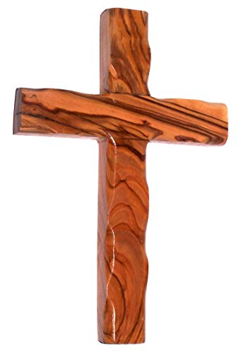 Book Cover Holy Land Market Olive wood Cross from Bethlehem with a Certificate and Lord prayer card (4.75 Inches)