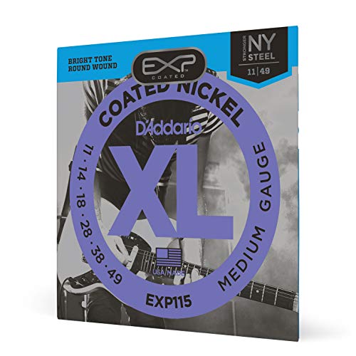 Book Cover D'Addario EXP115 Coated Electric Guitar Strings, Medium/Blues/Jazz, 11-49