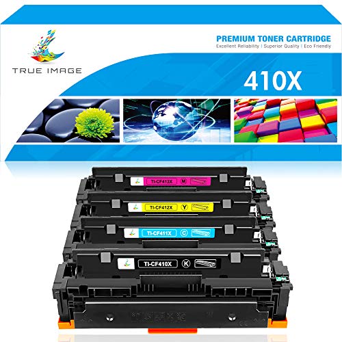 Book Cover True Image Compatible Toner Cartridge Replacement for HP 410X CF410X M477fnw Color Laserjet Pro MFP M477fdw M477fdn M477 M452dn M452nw M452dw M452 M377dw Printer (Black Cyan Yellow Magenta, 4-Pack)