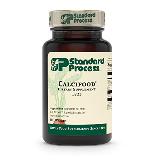 Book Cover Standard Process Calcifood - Supports Calcium Absorption - Build Bone Strength with Calcium, Phosphorus, Defatted Wheat Germ, Organic Carrot, Date Fruit, Honey, and More - 100 Wafers