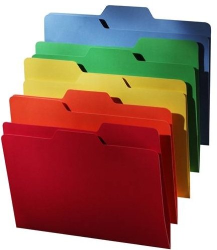 Book Cover Find It All Tab File Folders, Letter Size, 5 Color Assortment, 80 Folders per Pack (FT07070)
