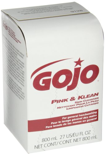 Book Cover GOJO Pink & Klean Skin Cleanser, Industrial Hand Soap, 800 mL Industrial Skin Cleanser Refill for GOJO 800 Series Bag-in-Box Dispenser - 9128-12 (Pack of 12)