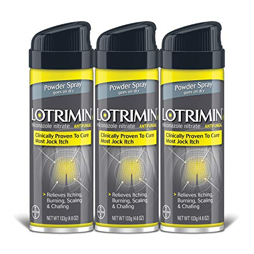 Book Cover Lotrimin AF Jock Itch Antifungal Powder Spray, Miconazole Nitrate 2% - Antifungal Treatment of Most Jock Itch, 4.6 Ounces (133 Grams) Spray Can (Pack of 3)