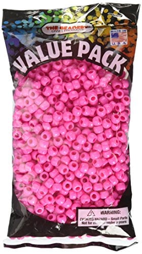 Book Cover The Beadery 6 by 9mm Barrel Pony Bead, Hot Pink, 900-Pieces, 9x6mm (750V063)