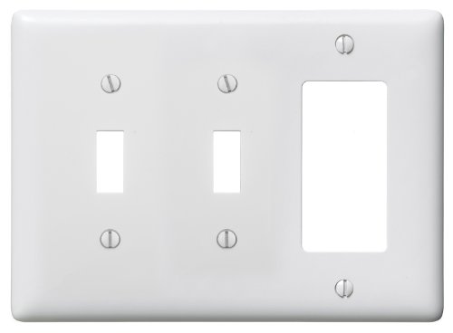 Book Cover Bryant Electric NP226W 3-Gang 2 Toggle 1 Decorator/GFCI Wall Plate, White