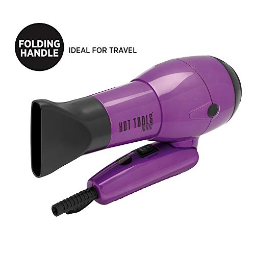 Book Cover Hot Tools Ionic Travel Dryer with Folding Handle and Dual Voltage 1875 Watts Model No. HT1044