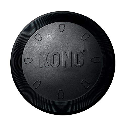 Book Cover KONG - Extreme Flyer - Durable Rubber, Soft Flying Disc for Fetch and Retrieve, Black - Large Dogs