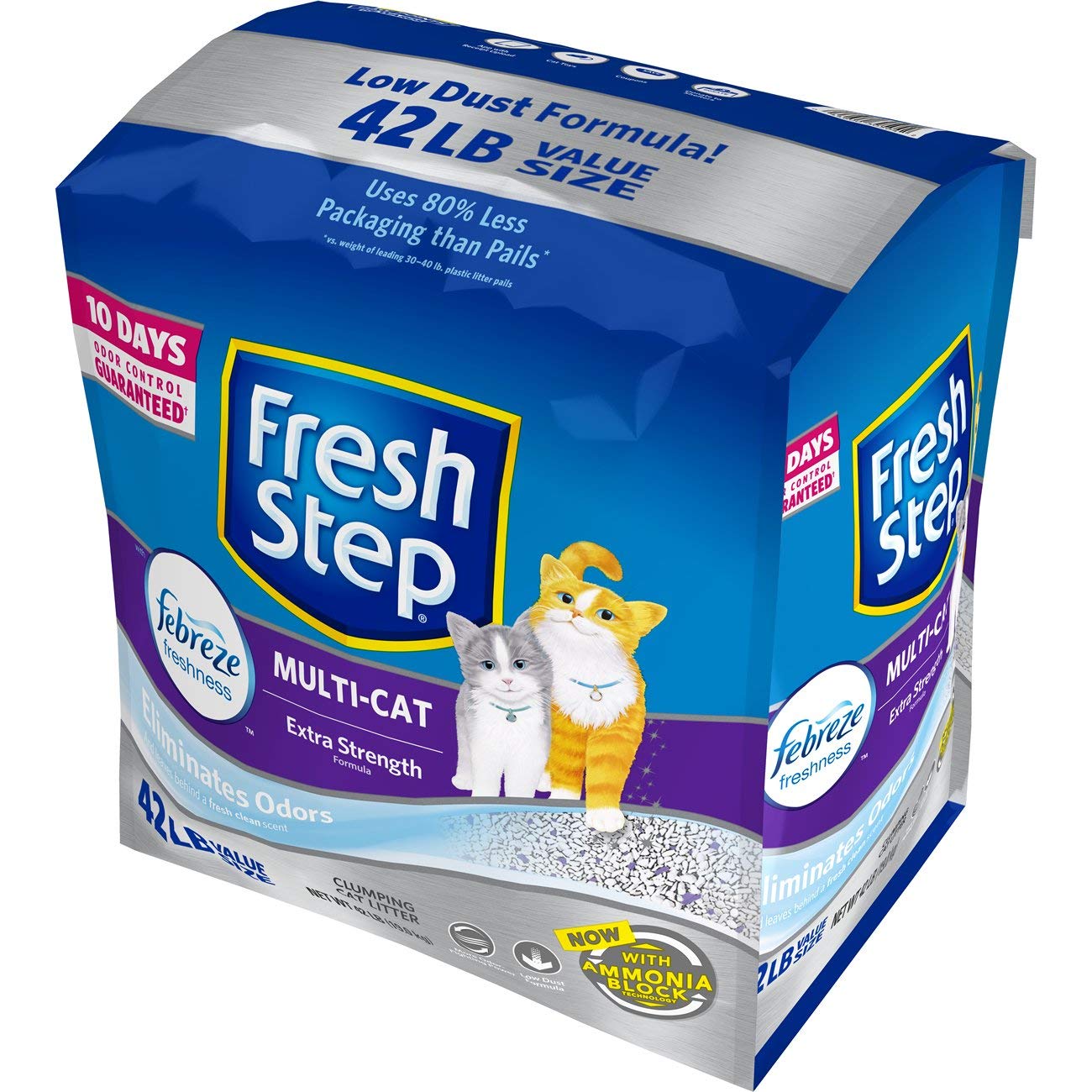 Book Cover Fresh Step Multi-Cat Scented Litter with the Power of Febreze, Clumping Cat Litter, 42 Pounds