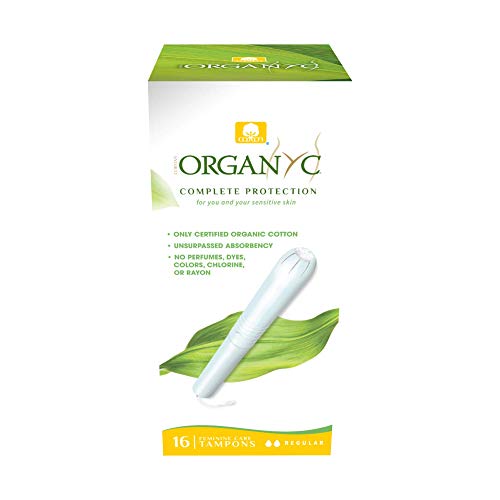 Book Cover Organyc Hypoallergenic 100% Organic Cotton Internal Tampons with Applicator, REGULAR, 16-count Boxes (Pack of 2)