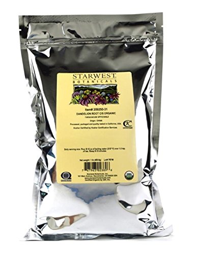 Book Cover Starwest Botanicals Organic Raw Dandelion Root Tea [1 Pound] Bulk Cut & Sifted (C/S) Loose Tea