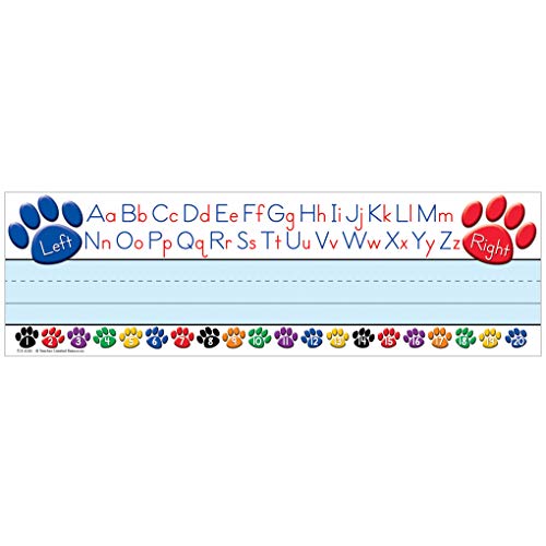 Book Cover Teacher Created Resources Paw Prints Left/Right Alphabet Name Plates (4040)