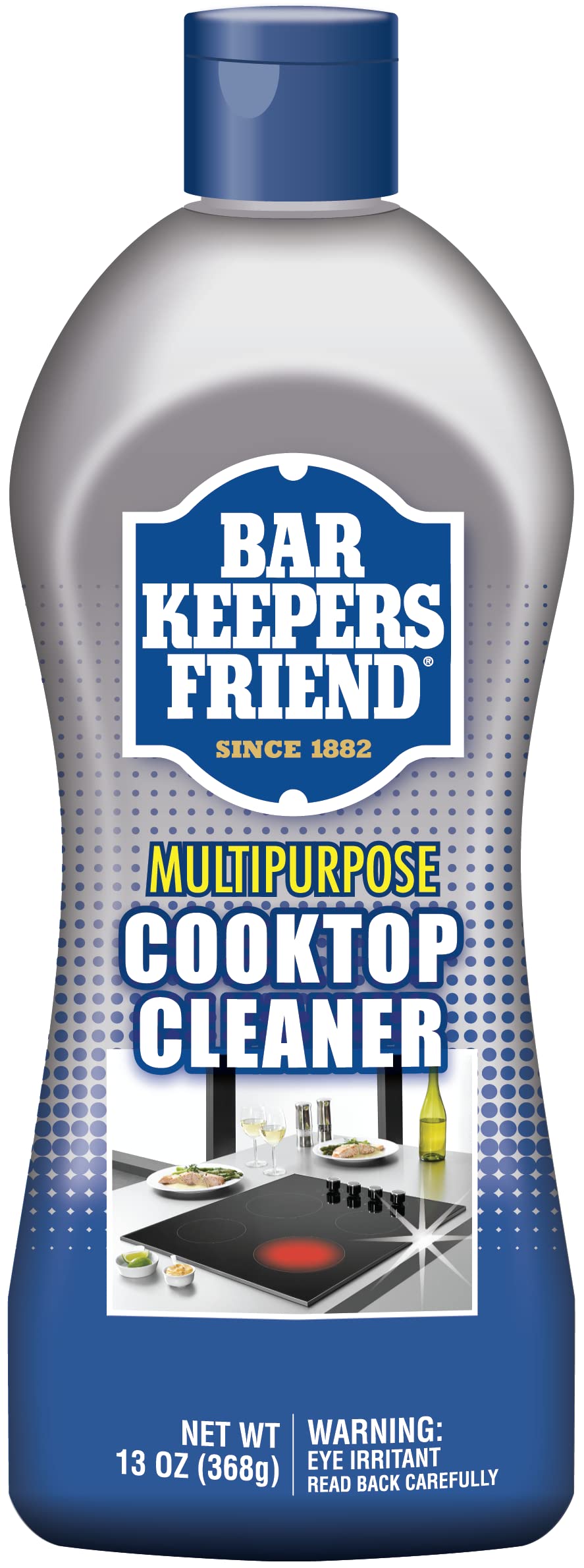 Book Cover BAR KEEPERS FRIEND Multipurpose Cooktop Cleaner (13 oz) - Liquid Stovetop Cleanser - Safe for Use on Glass Ceramic Cooking Surfaces, Copper, Brass, Chrome, and Stainless Steel and Porcelain Sinks']