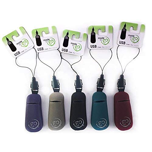 Book Cover Made to Go USB Flash Drive Case Holder with Strap and Clip Colorful Assortment (5 Pack)