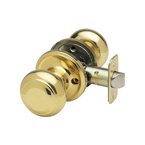 Book Cover Copper Creek CK2020PB Colonial Door Knob, Passage Function, 1 Pack, Polished Brass