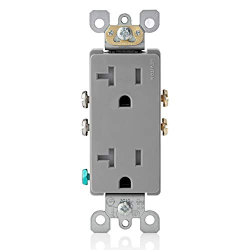 Book Cover Leviton T5825-GY 20 Amp, Tamper-Resistant, Decora Duplex Receptacle, Residential Grade, Gray