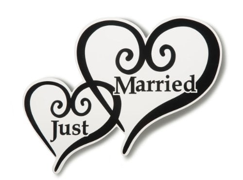 Book Cover Just Married Heart Car Magnet