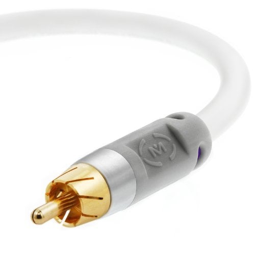 Book Cover Mediabridge™ Ultra Series Subwoofer Cable (15 Feet) - Dual Shielded with Gold Plated RCA to RCA Connectors - White - (Part# CJ15-6WR-G1)