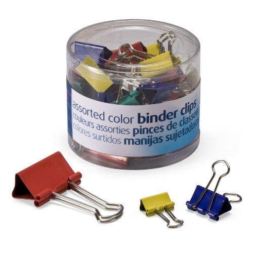 Book Cover OfficemateOIC Binder Clips, Assorted Colors and Sizes, 30 Clips per Tub (31026)