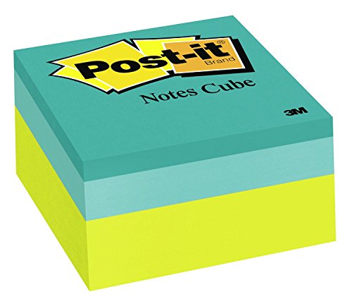 Book Cover Post-it Notes Cube, 3 x 3-Inches, Assorted Bright Colors, 400-Sheets/Cube
