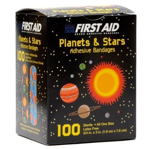 Book Cover First Aid Children's Adhesive Bandages: Planets and Stars 100 Per Box