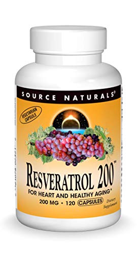 Book Cover Source Naturals Resveratrol 200 mg for Heart and Healthy Aging - 120 Vegetarian Capsules