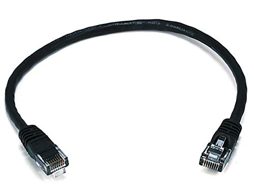 Book Cover Monoprice Cat6 Ethernet Patch Cable - Network Internet Cord - RJ45, Stranded, 550Mhz, UTP, Pure Bare Copper Wire, 24AWG, 1ft, Black