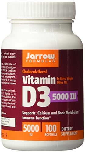Book Cover Jarrow Formulas Vitamin D3, Supports Calcium and Bone Metabolism, Immune Function, 5000IU, 100 Softgels (Pack of 2)