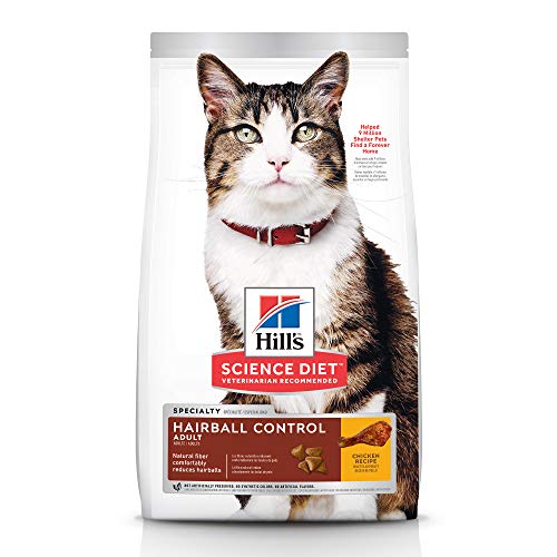 Book Cover Hill's Science Diet Dry Cat Food, Adult, Hairball Control, Chicken Recipe, 15.5 lb Bag