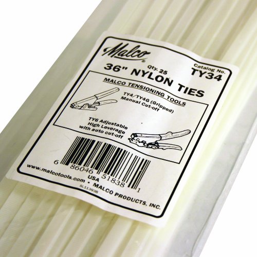 Book Cover Malco TY34 36 in. Nylon Ties for Flex Duct Installations, 25-Pack, Multi, 25 Pack