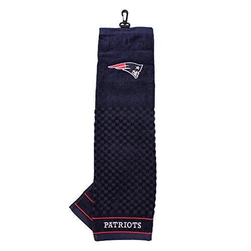 Book Cover Team Golf NFL New England Patriots Embroidered Golf Towel, Checkered Scrubber Design, Embroidered Logo