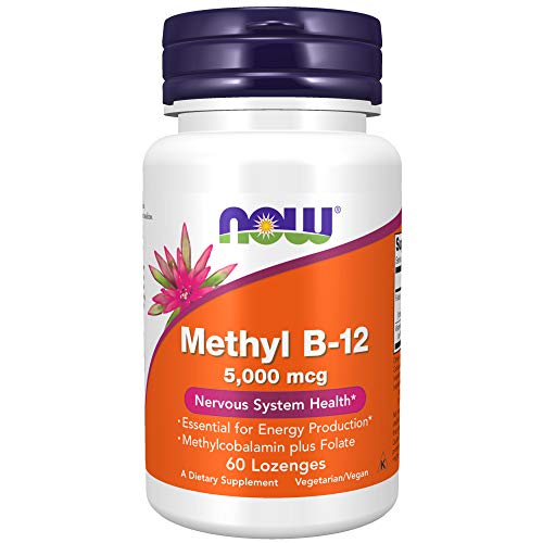 Book Cover NOW Supplements, Methyl B-12 (Methylcobalamin) 5,000 mcg, Nervous System Health*, 60 Lozenges