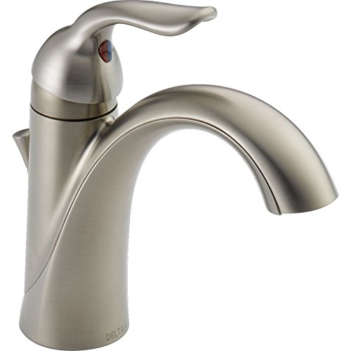 Book Cover Delta Faucet Lahara Single Hole Bathroom Faucet Brushed Nickel, Single Handle Bathroom Faucet, Diamond Seal Technology, Drain Assembly, Stainless 538-SSMPU-DST, 5.50 x 2.25 x 5.50 inches